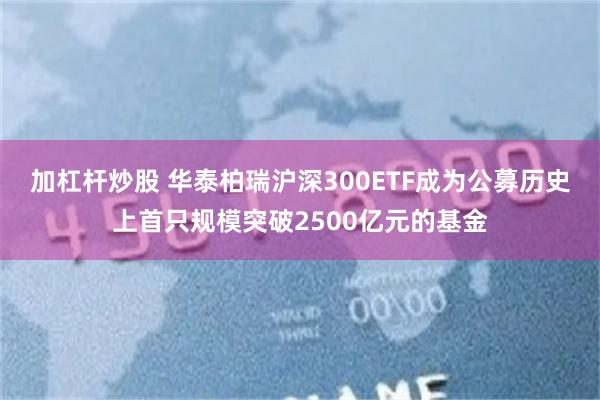 加杠杆炒股 华泰柏瑞沪深300ETF成为公募历史上首只规模突破2500亿元的基金