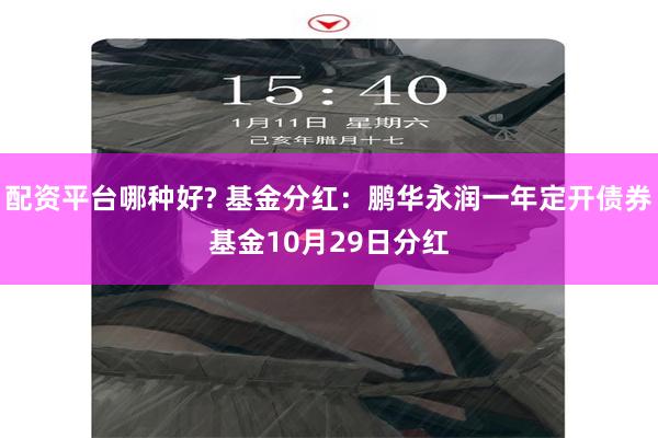 配资平台哪种好? 基金分红：鹏华永润一年定开债券基金10月29日分红