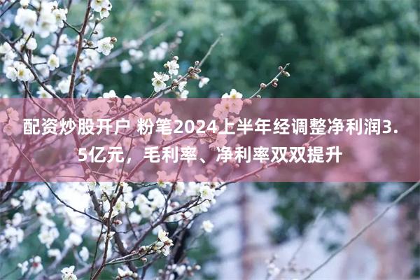 配资炒股开户 粉笔2024上半年经调整净利润3.5亿元，毛利率、净利率双双提升